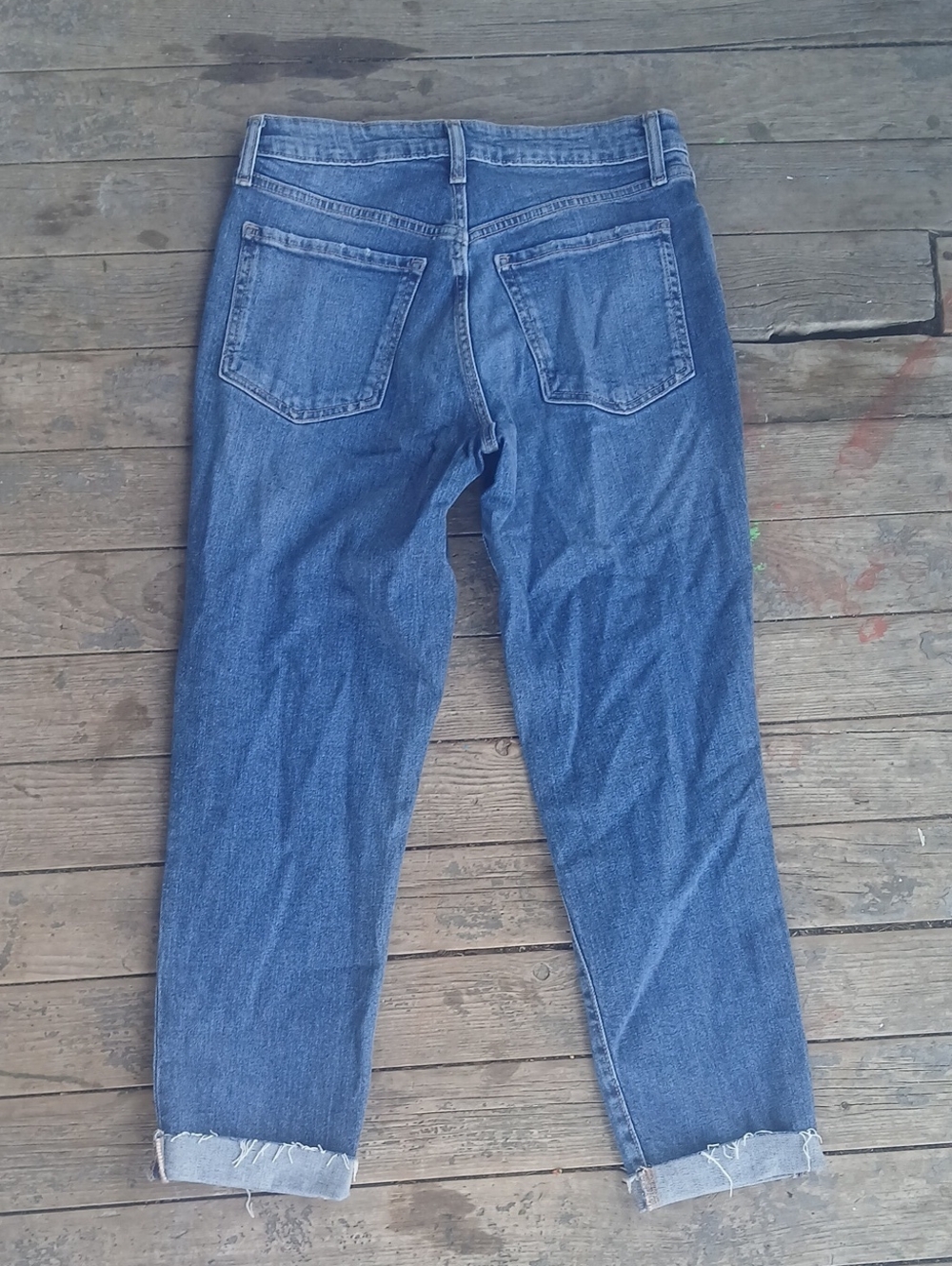 GUC Old Navy  High Rise  O.G. Straight Ripped Jeans Cuffed size 8 - Picture 5 of 6